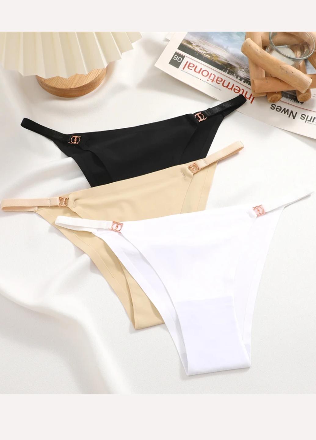 Набор трусиков женских базовых бесшовных бразилианов Classic Touch L 3 шт. Разноцветный (1385-46)