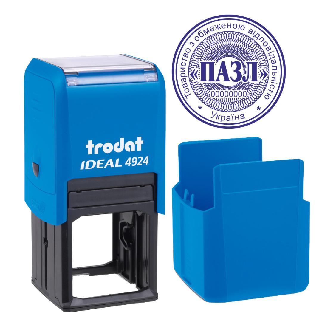 Печатка ТОВ на автоматичному оснащенні Trodat 4924 d 40 мм з ковпачком Блакитний (ТОВ19/4924/BU)