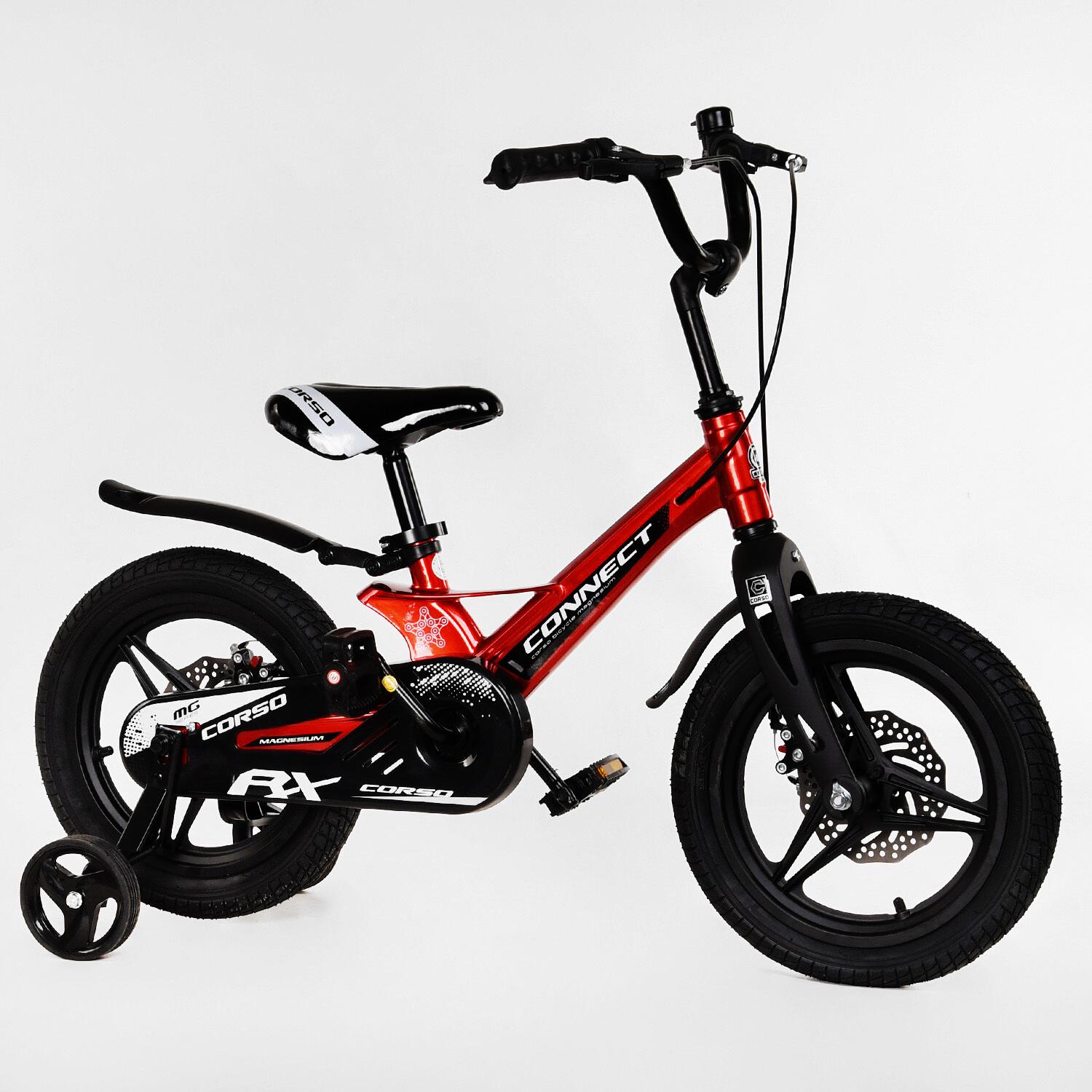 Детский велосипед Corso Connect 14" магниевая рама дисковые тормоза Orange (113672)