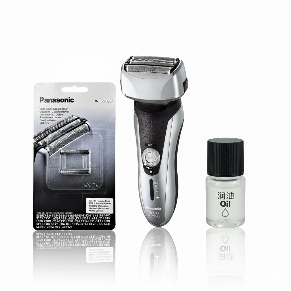 Электробритва Panasonic ES-RF41-S520-AS33 с дополнительным комплектом из лезвий WES-9068Y-1361 и маслом WES-8196X-7911 (32410405)