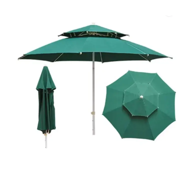 Зонт садовый с двойным клапаном антиветер 2,5 м Зеленый (HYG1837green) - фото 4