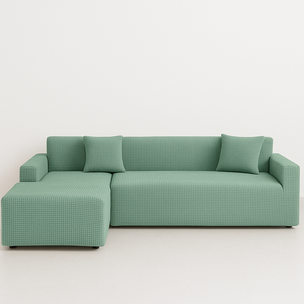 Чехол для углового дивана Slavich 2 плюс 2 стрейч жаккард Ментоловый (24088955)