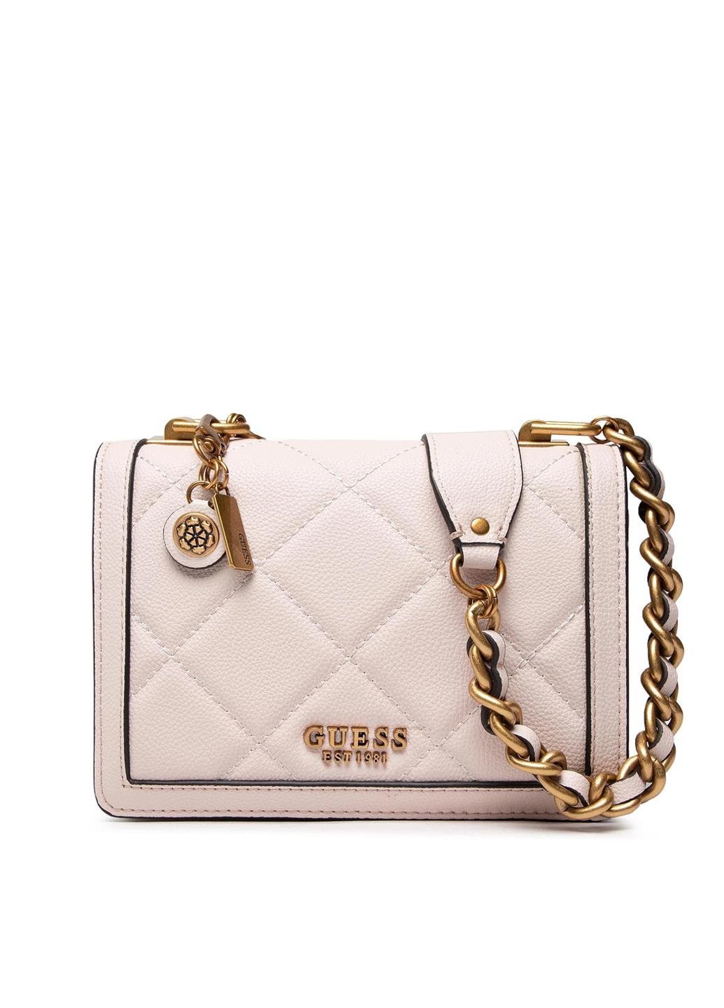 Сумка крос боді жіноча з еко шкіри Guess ABEY ABEY CROSSBODY FLAP HWQB8558210-STO Молочний