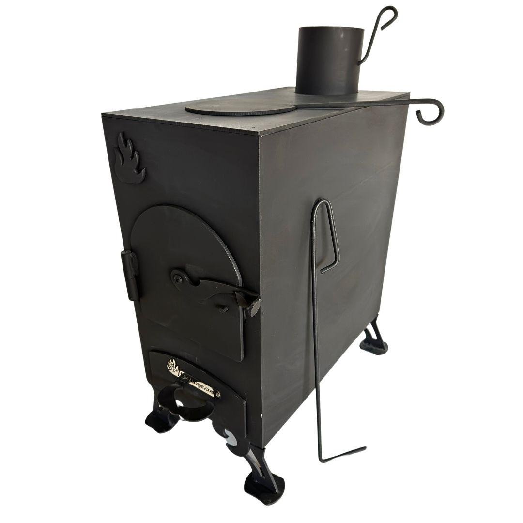 Піч буржуйка тривалого горіння Вогонь з варильною поверхнею сталь 4 мм - фото 1