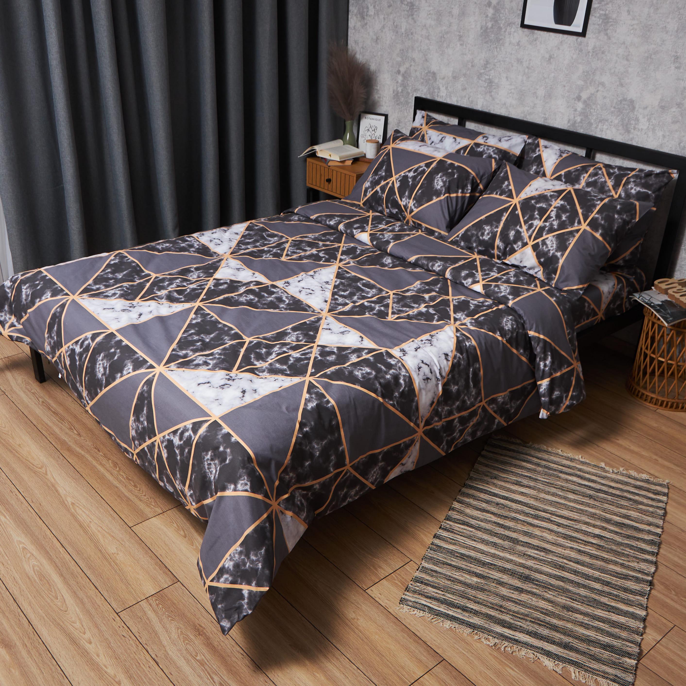 Комплект постельного белья Moon&Star Бязь Gold Люкс Marble Gold наволочки 2 шт. king size 220x240 см (MS-820006442)