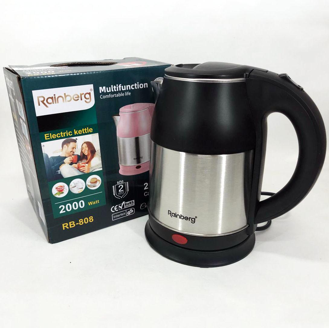 Електрочайник Rainberg RB-808 2 л нержавіюча сталь Чорний (266157) - фото 3 Електрочайник Rainberg RB-808 2 л нержавіюча сталь Чорний (266157) - фото 3