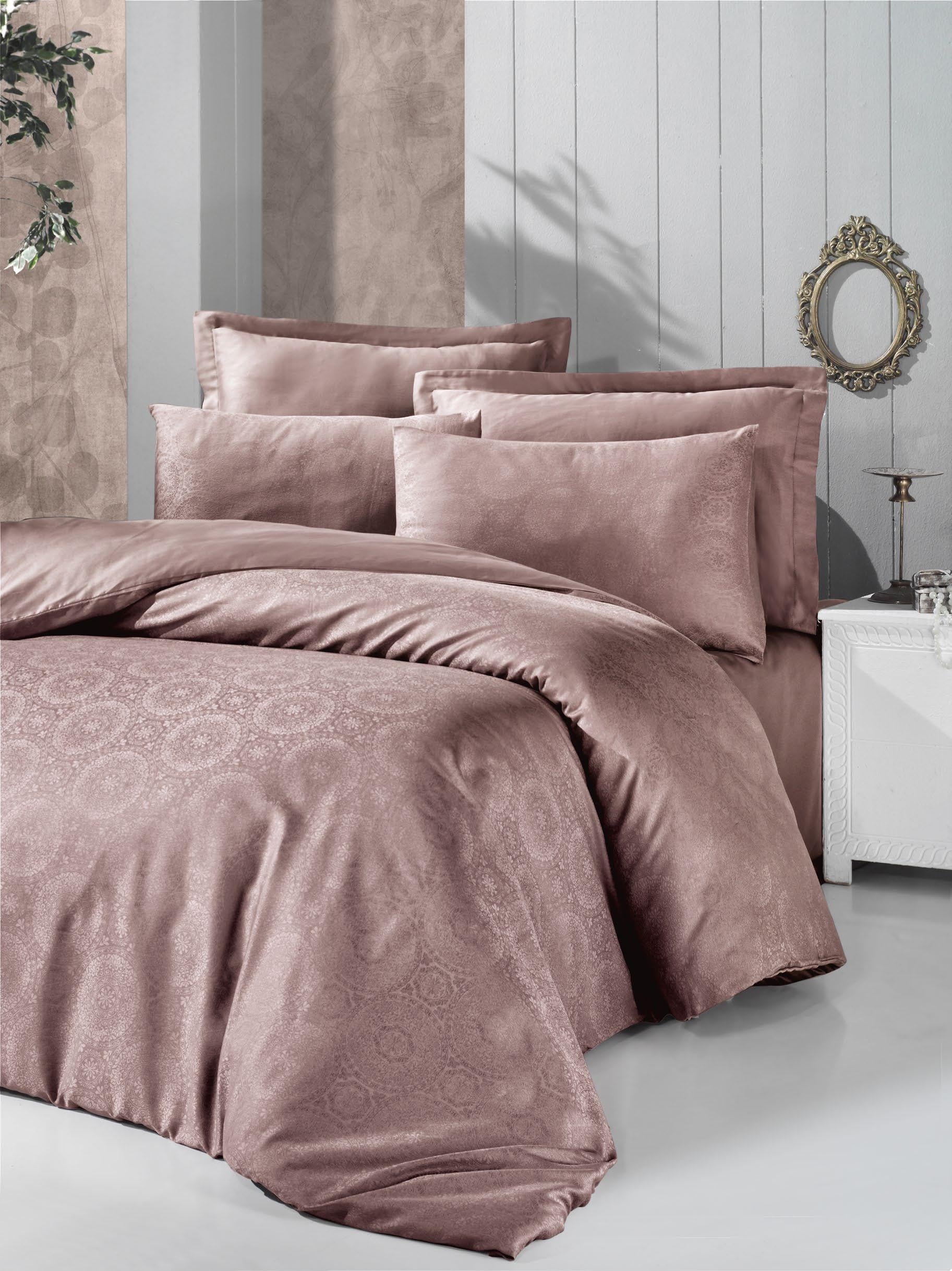Комплект постельного белья Victoria Deluxe Jacquard Sateen Valeria 200х220 см/50х70 см 2 шт./70х70 см 2 шт. Коричневый