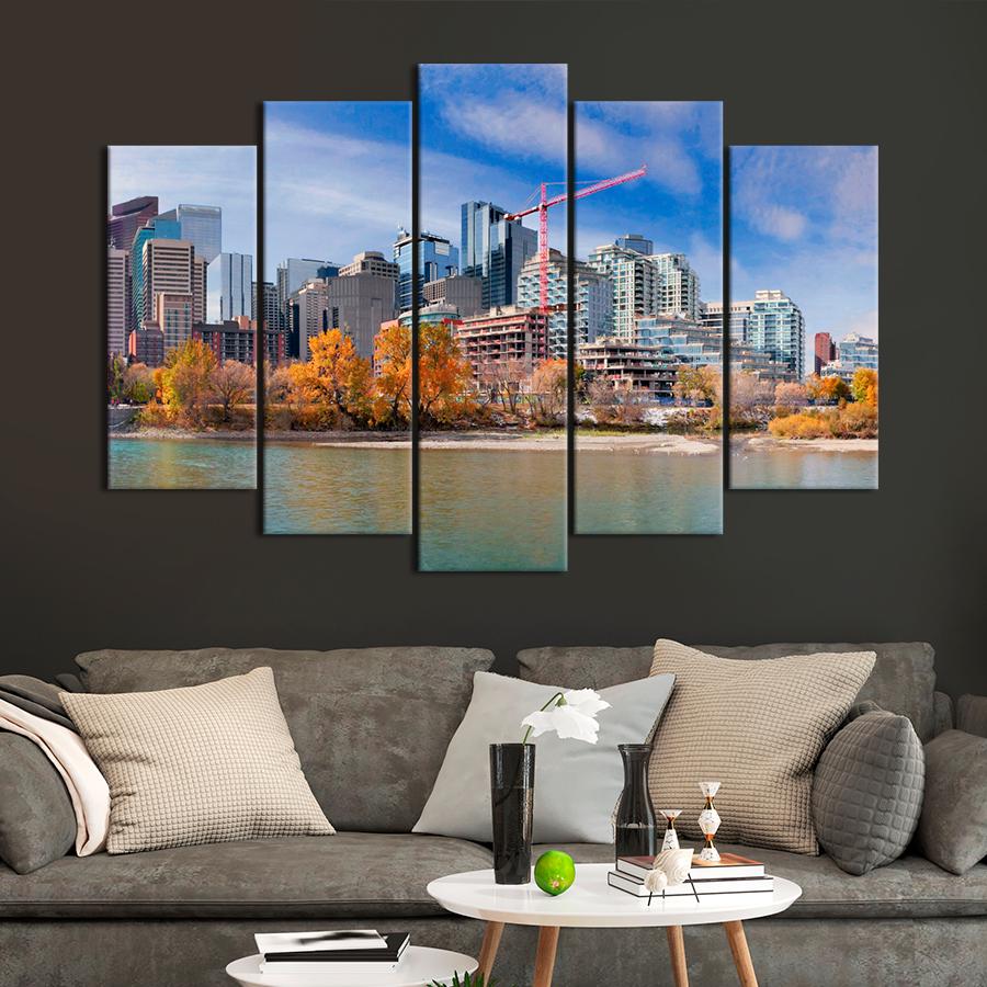 Картина город Канадский город Калгари 187x119 см (A635-5)