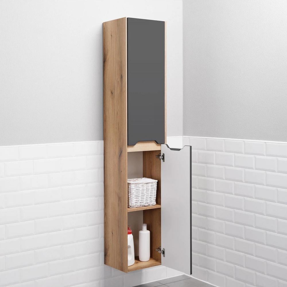 Пенал подвесной MVK Vostok Mirri 30 эмаль правый 300х300х1700 мм Графит матовый (mrp130gh) - фото 4 Пенал подвесной MVK Vostok Mirri 30 эмаль правый 300х300х1700 мм Графит матовый (mrp130gh) - фото 4