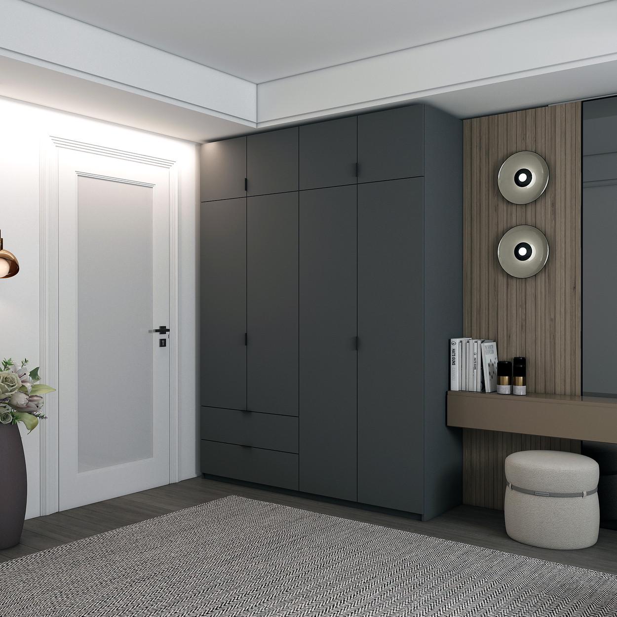 Шкаф для одежды распашной Doros Лукас/180х50х240 см Графитовый (80736288)