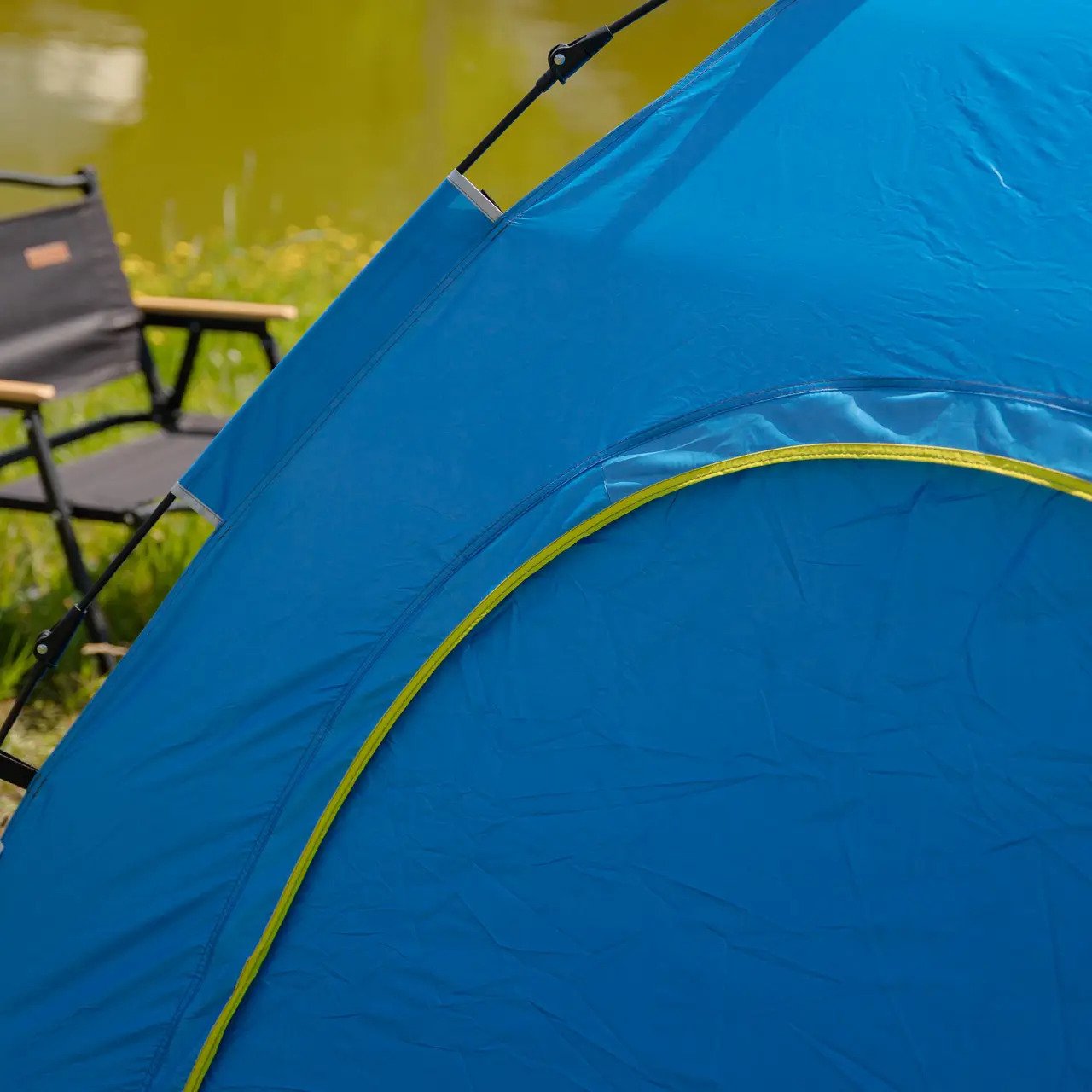 Намет туристичний 2-місний автоматичний 200х200х140 см Блакитний (LU-019BL) - фото 5