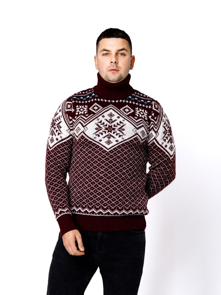 Светр чоловічий ЦБ-00233268 р. 48 Бордовий (SKT000941123) - фото 2 Светр чоловічий ЦБ-00233268 р. 48 Бордовий (SKT000941123) - фото 2