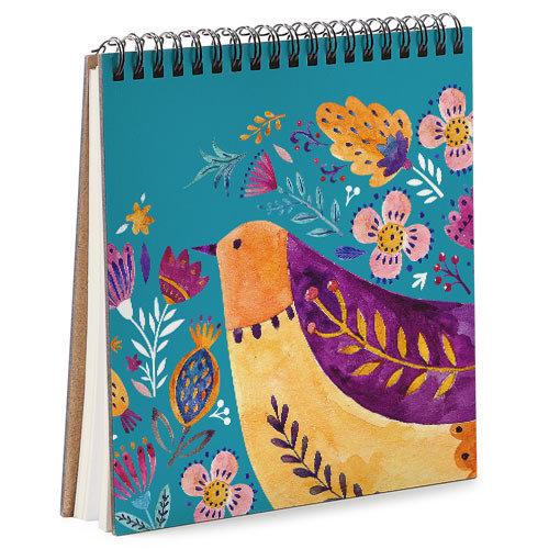 Скетчбук Птичка и цветы 16,7x18 см (BDK_FFL001)