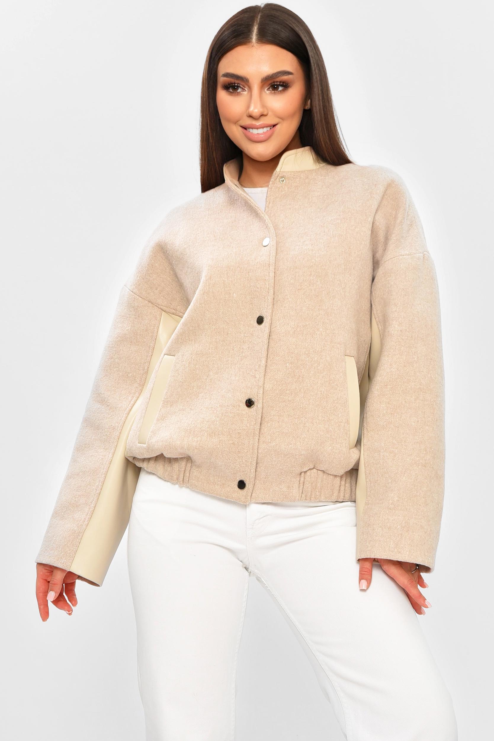 Бомбер женский демисезонный L Бежевый (205763) Бомбер женский демисезонный L Бежевый (205763)