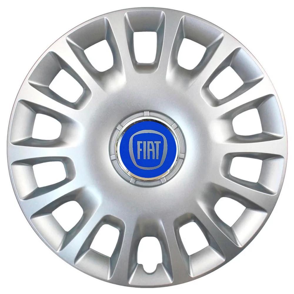 Колпаки SJS 109 с логотипом Fiat 4 шт. R13 Серебряный/Синий (2789080737)
