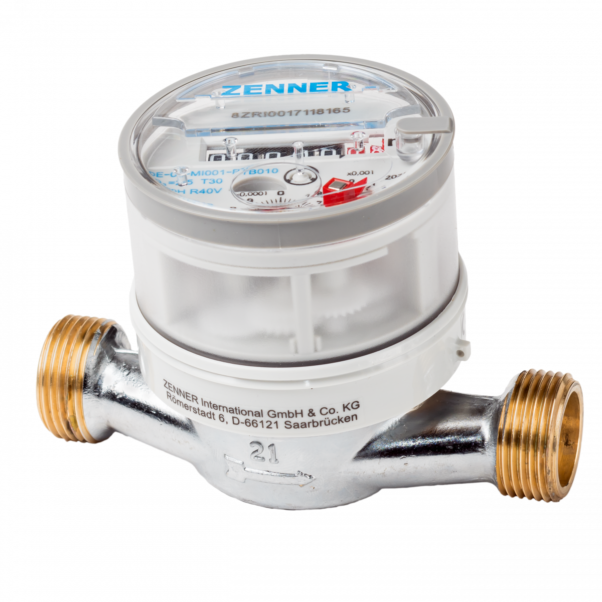 Лічильник холодної води Ду 15 Zenner ETKD без штуцерів під імпульсний датчик - фото 2 Лічильник холодної води Ду 15 Zenner ETKD без штуцерів під імпульсний датчик - фото 2