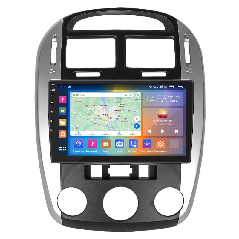 Штатная магнитола Lesko для Kia Cerato I Рестайлинг 2006-2009 экран 9" 4/64Gb CarPlay 4G Wi-Fi GPS Prime Киа