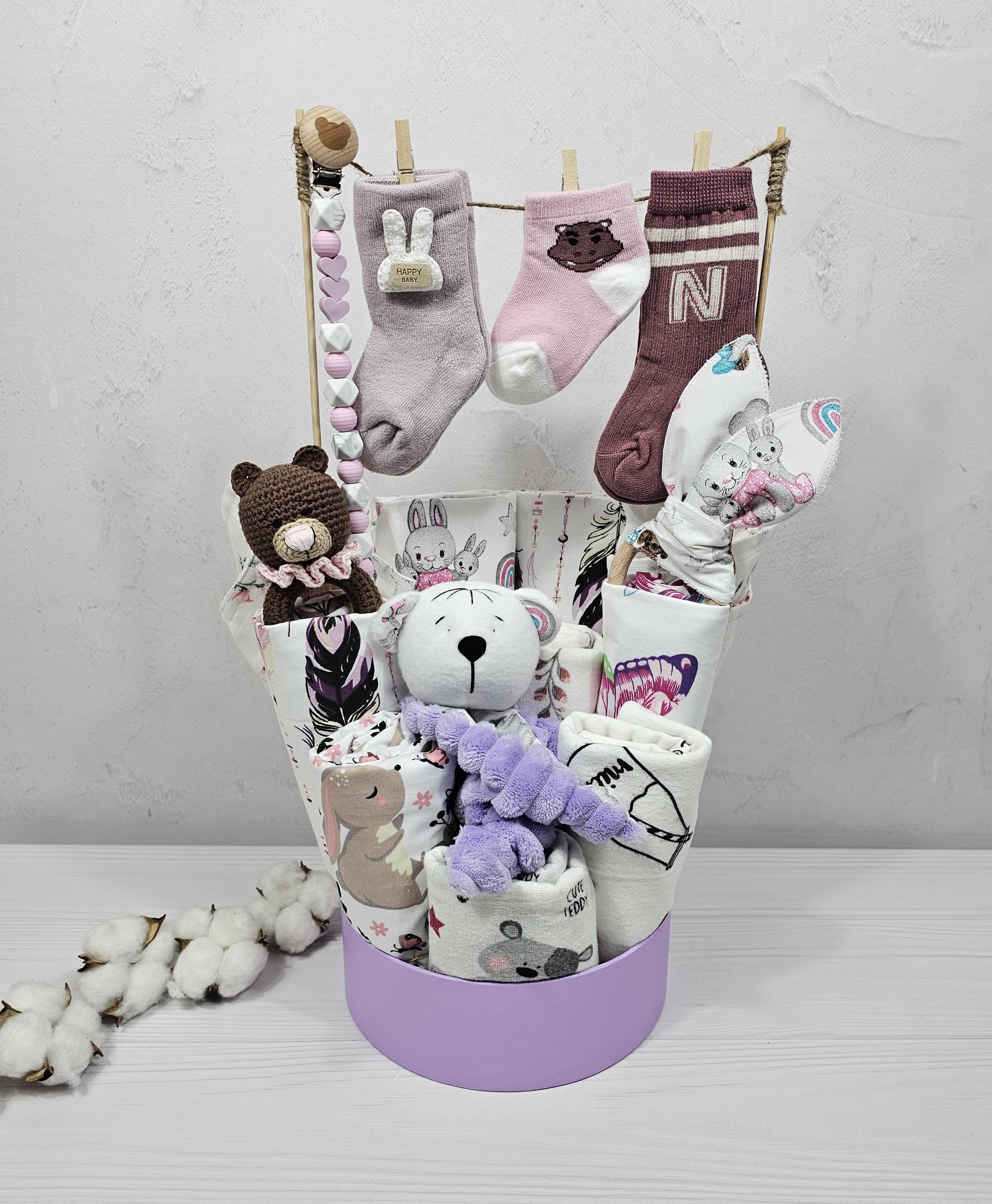 Букет из пеленок для младенцев a.l.babybox Зайчики с игрушками (22735410)