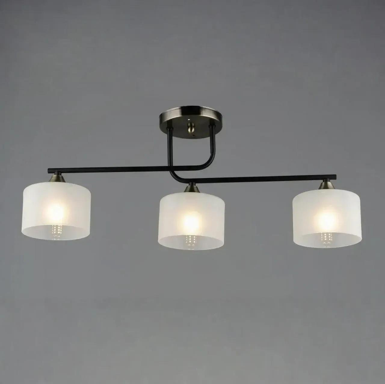 Люстра потолочная Valeso на три стеклянных плафона Е27 IP20 B A4417/3 Черный/Бронзовый (28685889)