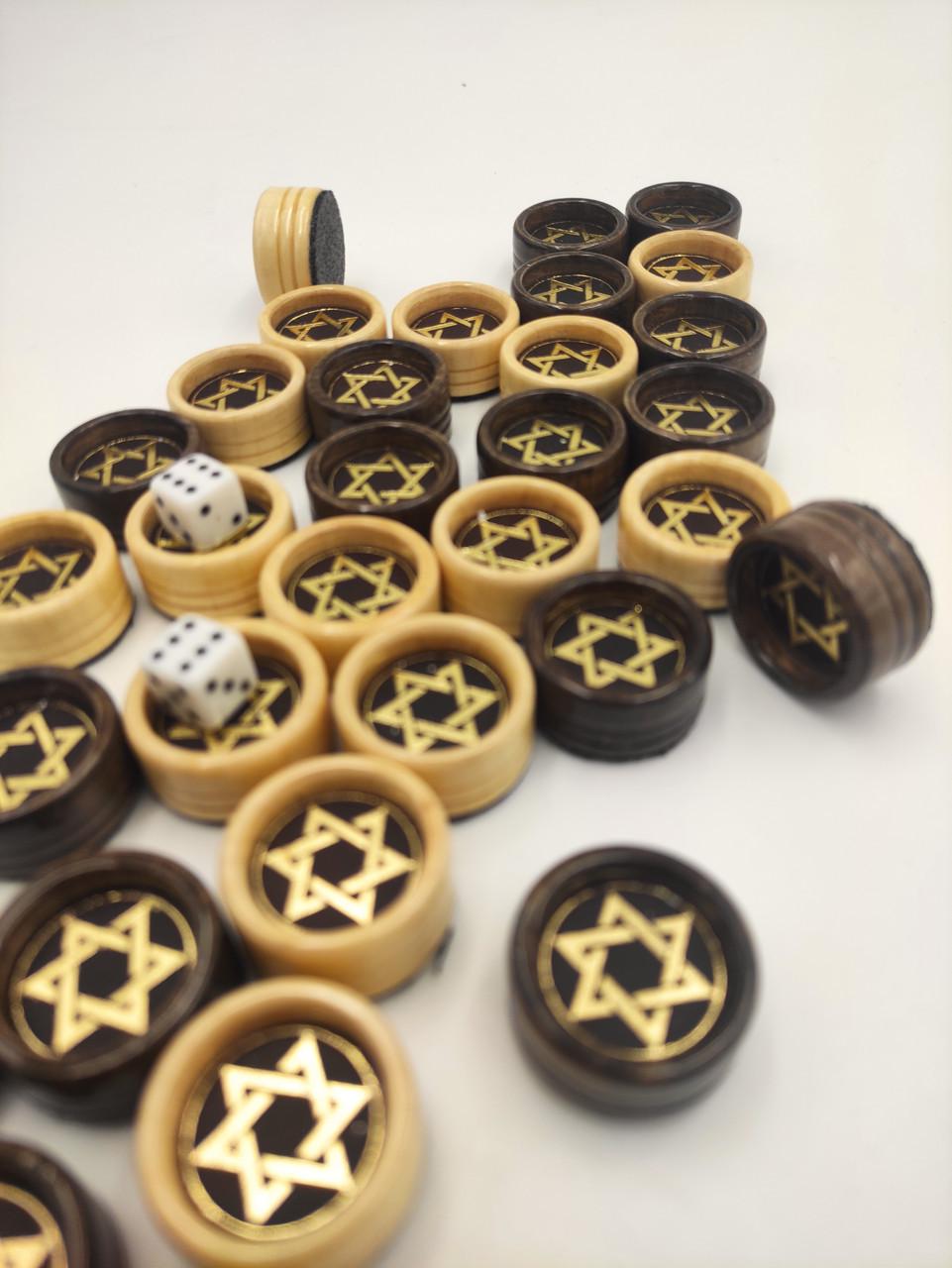 Фишки для нард с кожаной вставкой №21 25х12 мм (22895005)