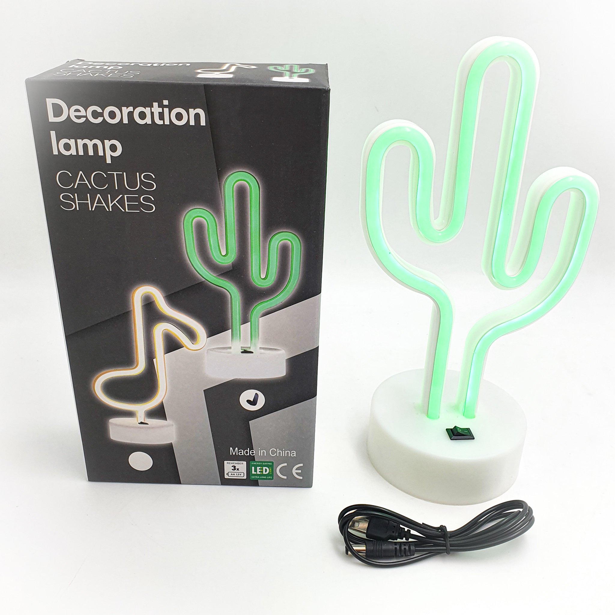 Нічник неоновий Neon Decoration Lamp Кактус Зелений (423d0b18)