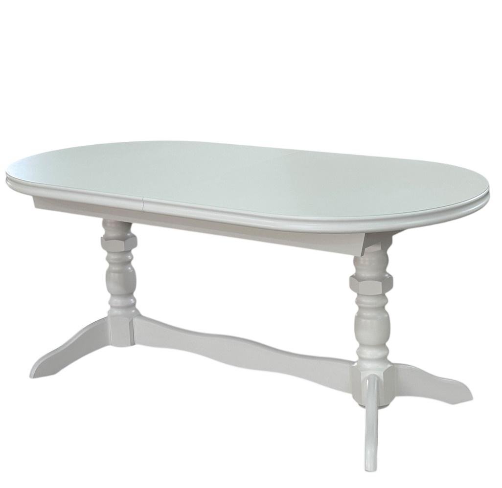 Обеденный стол раскладной овальный Скиф СТ-14 180х90/220х90/260х90 см Белый (26484394)