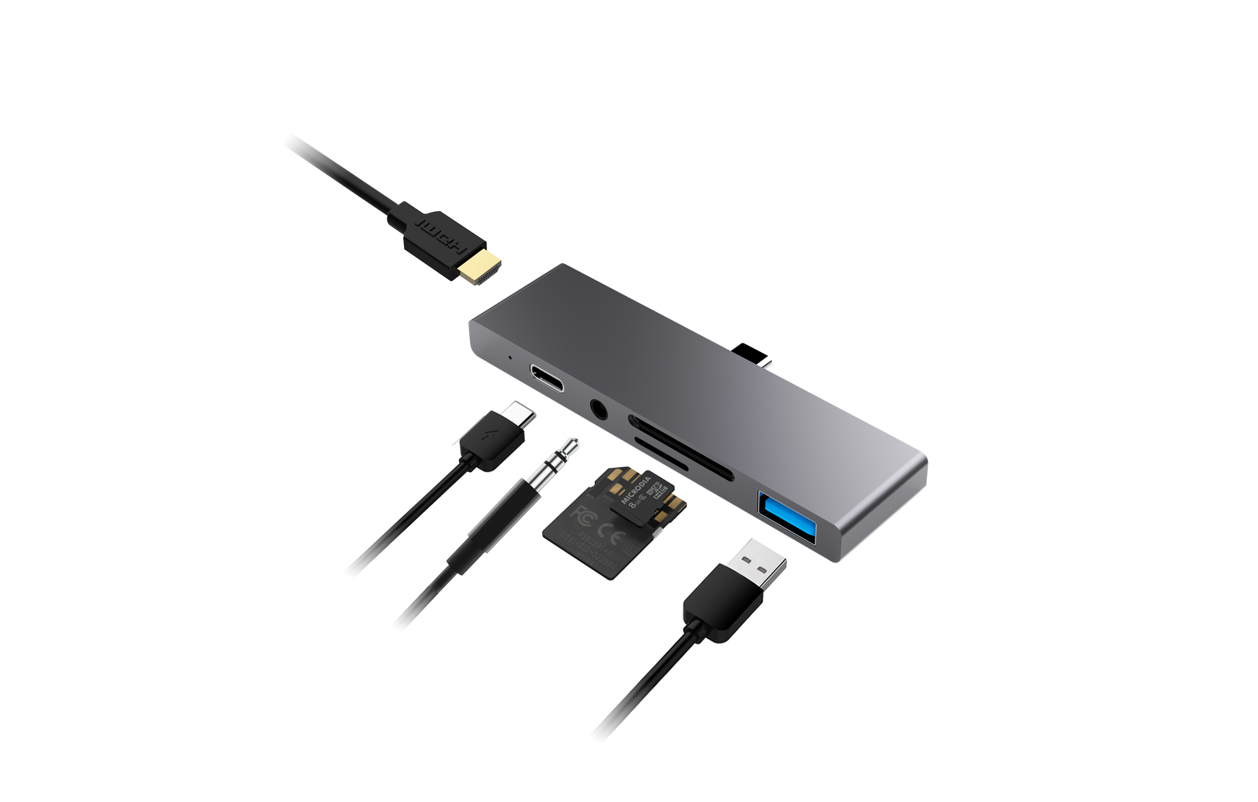 USB-хаб Qitech Aluminum Type-C Space Gray (QT-Hub3) - фото 3 USB-хаб Qitech Aluminum Type-C Space Gray (QT-Hub3) - фото 3