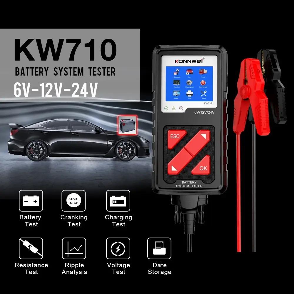 Тестер акумуляторний Konnwei KW710 6v-12v-24v Чорний (682-1) - фото 8