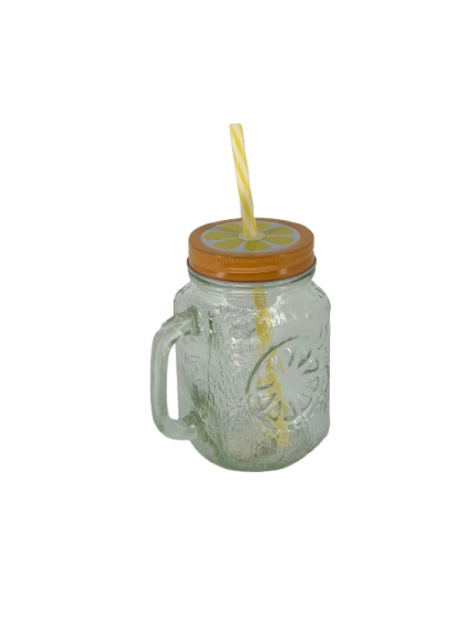 Чашка Stenson R93374 Fruit с крышкой и трубочкой 450 мл Orange (27556525)