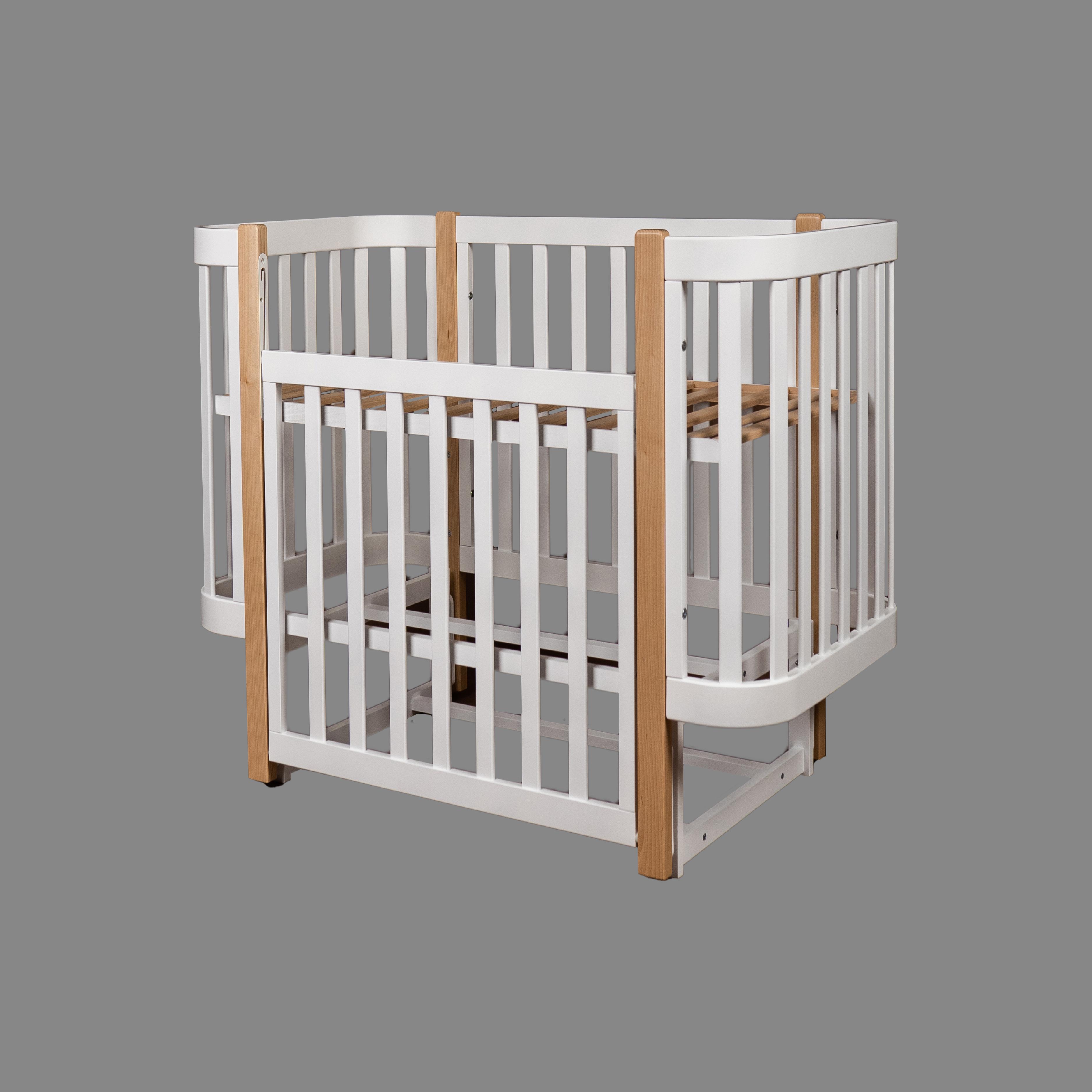 Дитяче ліжечко Dominanta Мілано з маятником та опускною боковиною Білий з натуральним (ЛД 7 БН_01) - фото 5 Дитяче ліжечко Dominanta Мілано з маятником та опускною боковиною Білий з натуральним (ЛД 7 БН_01) - фото 5