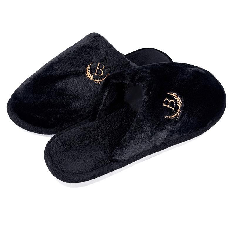 Тапочки домашние мужские меховые 10272-1 p. 45 29 см Черный - фото 3