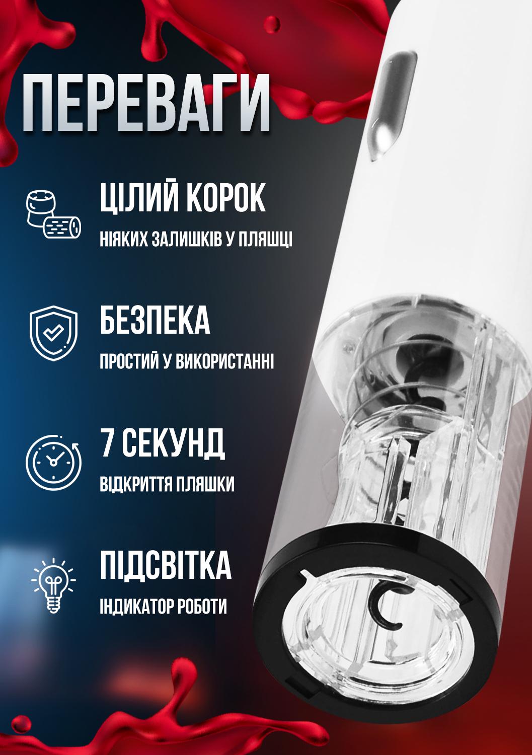 Штопор электрический Schwarz&Mayer USB Белый (2430711) - фото 6