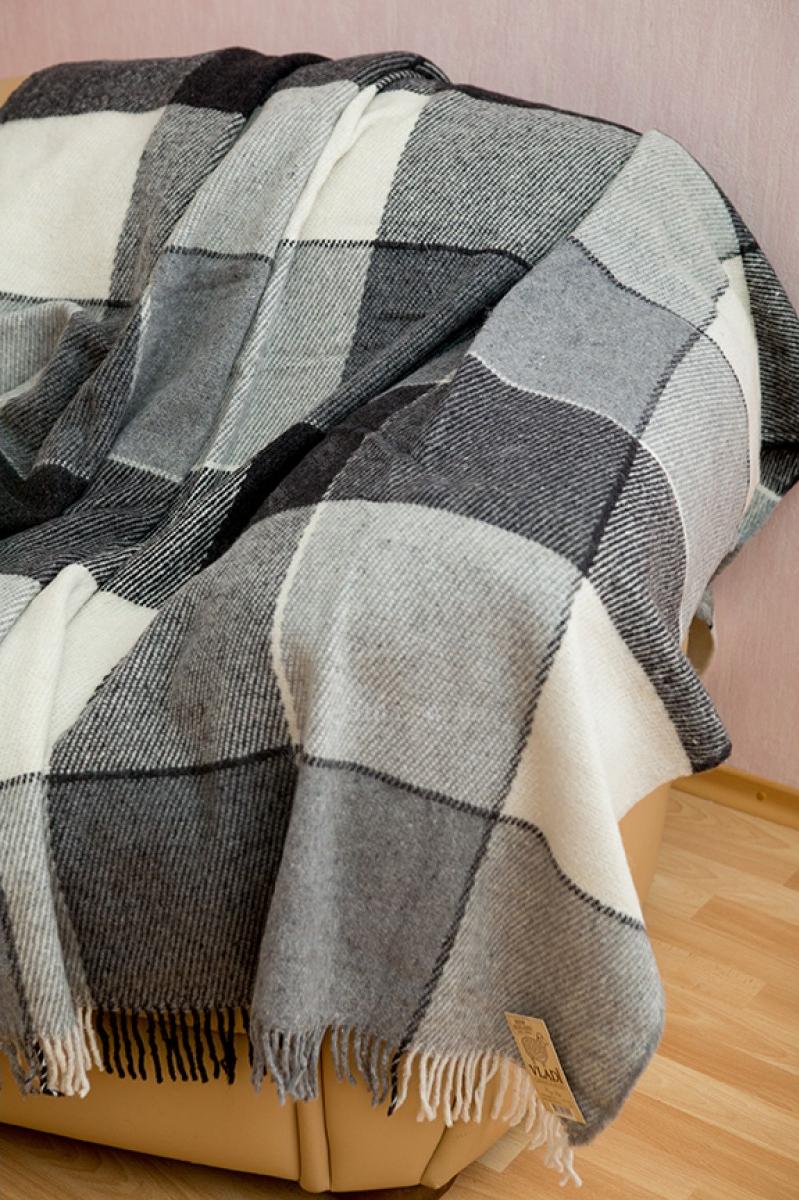 Плед шерстяной Vladi Эльф 200х220 см Бело-серый - фото 1 Плед шерстяной Vladi Эльф 200х220 см Бело-серый - фото 1