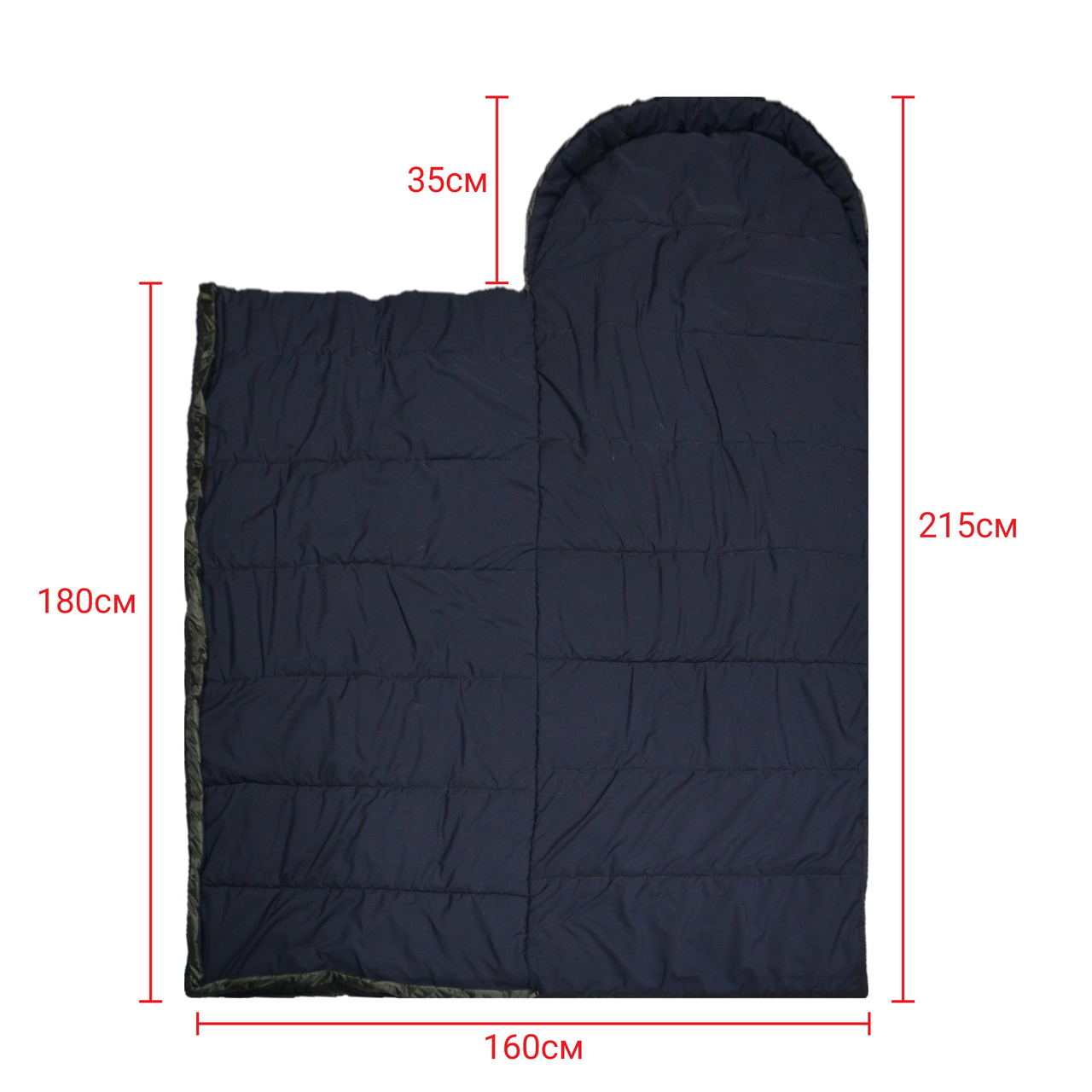 Спальный мешок-одеяло Derby зимний армейский 215х80 см Хаки (CMK400-80) - фото 4