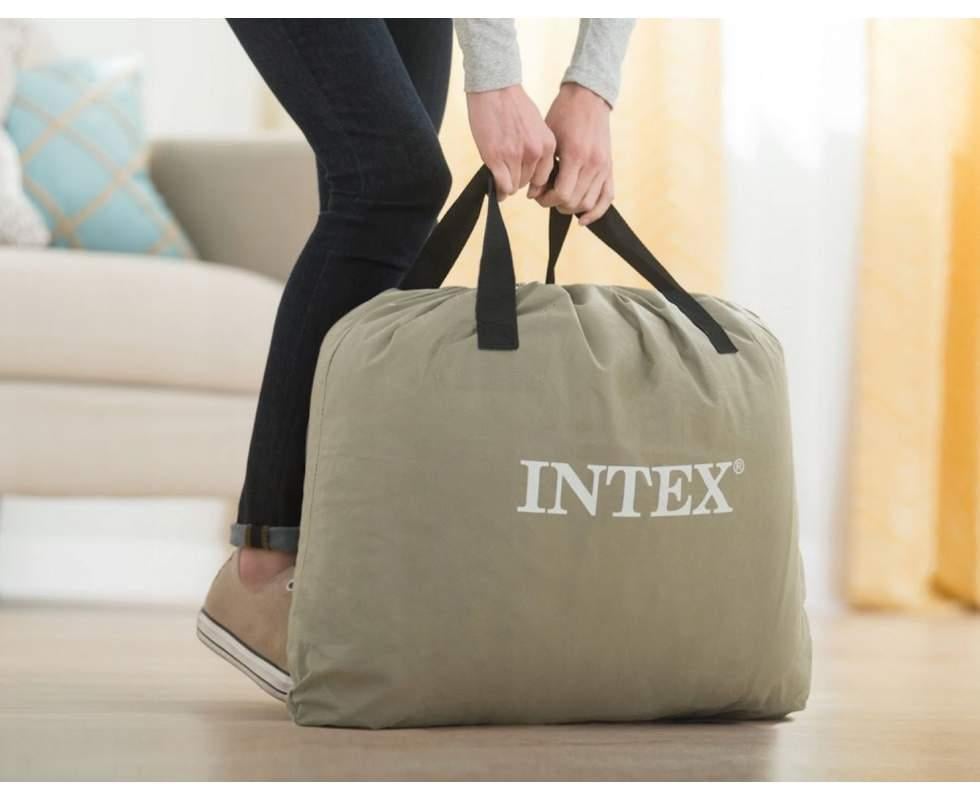 Матрас надувной двухместный Intex 152 х 203 х 51 см с электронасосом (64164) - фото 8