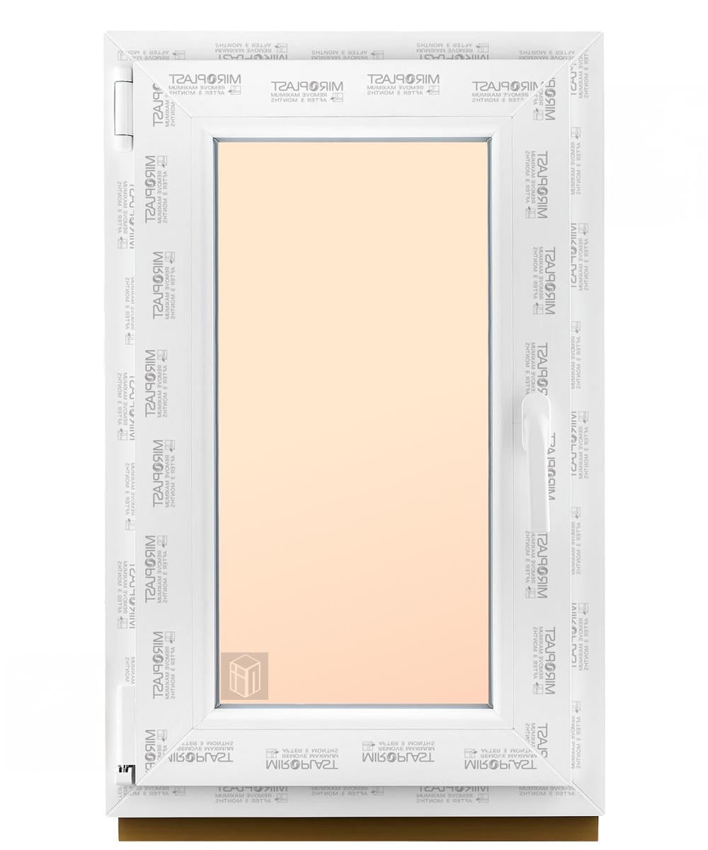 Окно металлопластиковое 600х950 мм поворотно-откидное из профиля WDS Miroplast с однокамерным стеклопакетом (4-16-4En) (M.V.24I.60.95)