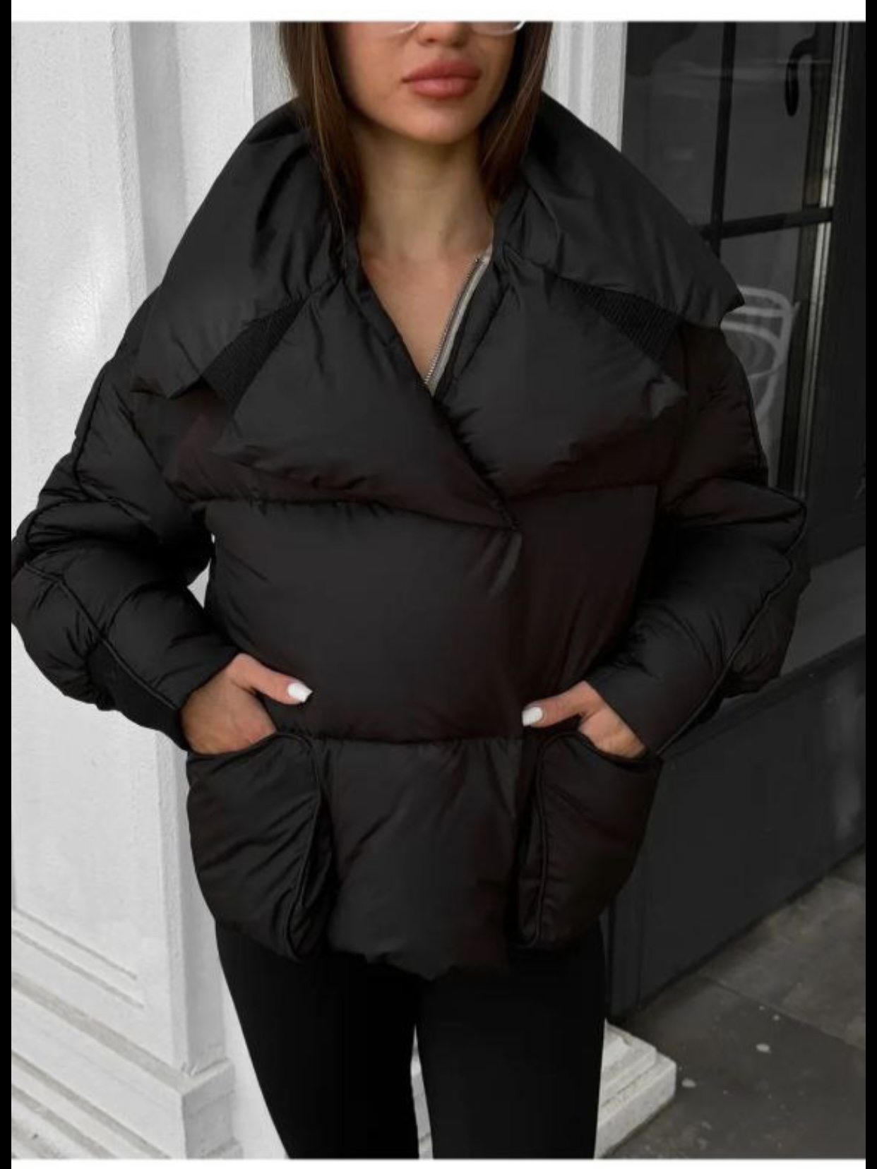 Пуховик жіночий зимовий D&V Coture DV-0011 р. 48 Чорний (29176036) - фото 5