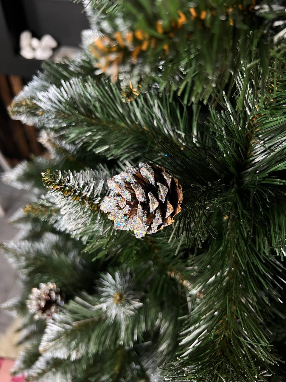 Штучна ялинка засніжена Елітна з шишками 2,5 м Зелений (YA678251) - фото 5