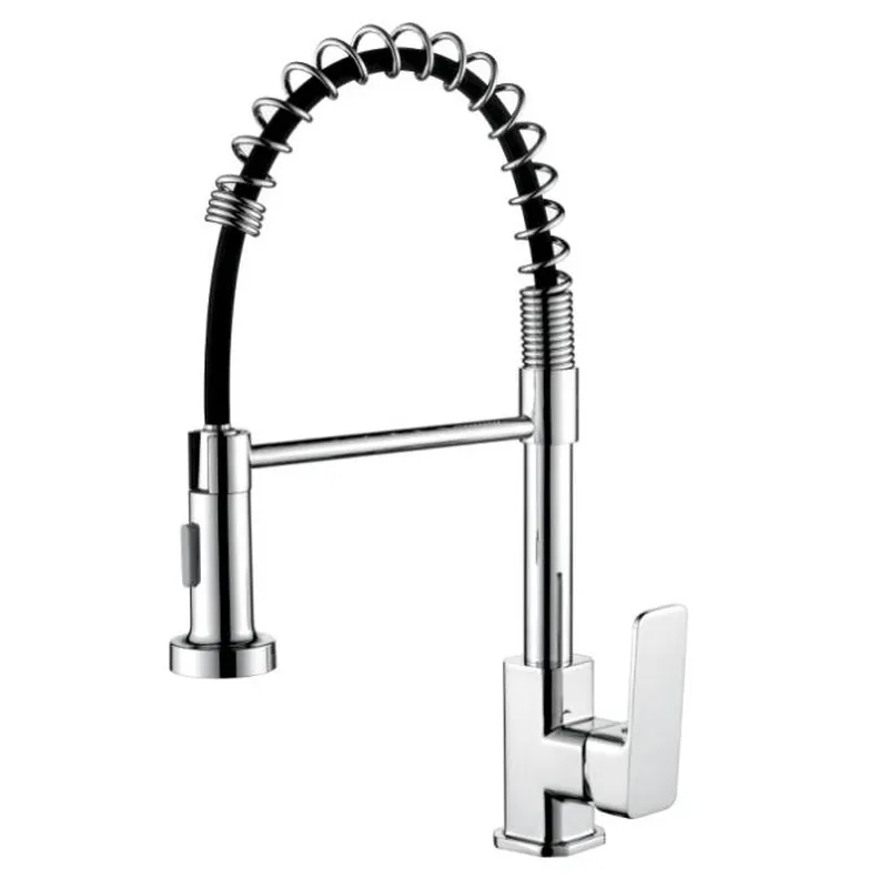 Смеситель для кухни IBERGRIF Trento M14006 с силиконовым изливом пружина (LL2014)