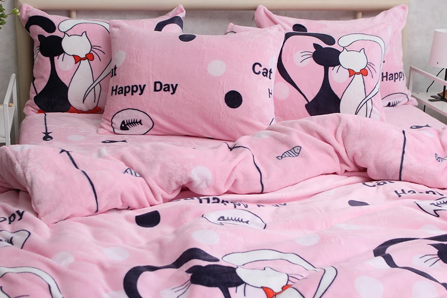 Комплект постільної білизни TAG Tekstil велсофт ALM1909 євро (18784) - фото 4 Комплект постільної білизни TAG Tekstil велсофт ALM1909 євро (18784) - фото 4