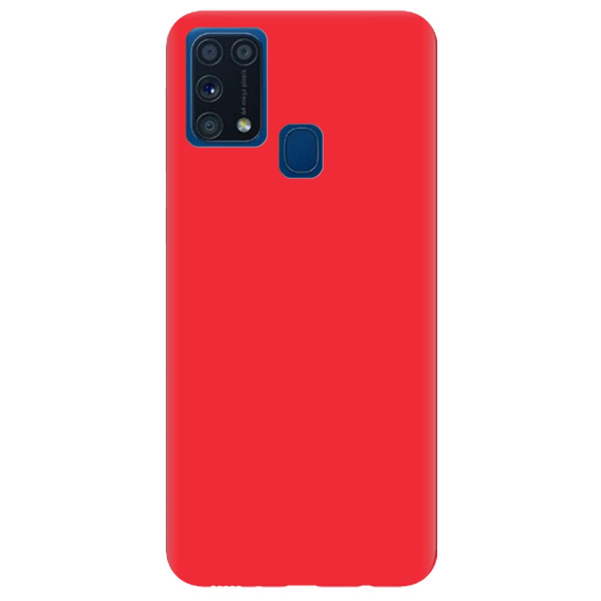 Силиконовый чехол Zorrov для Samsung Galaxy M31 - Ярко-красный матовый soft touch (14190060211099666)