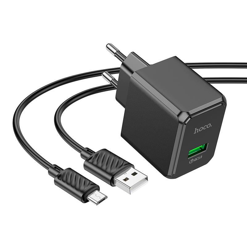 Адаптер сетевой Hoco Micro USB cable Ocean CS12A 1USB 18 W 3 A QC3.0 Black (591020) Адаптер сетевой Hoco Micro USB cable Ocean CS12A 1USB 18 W 3 A QC3.0 Black (591020)