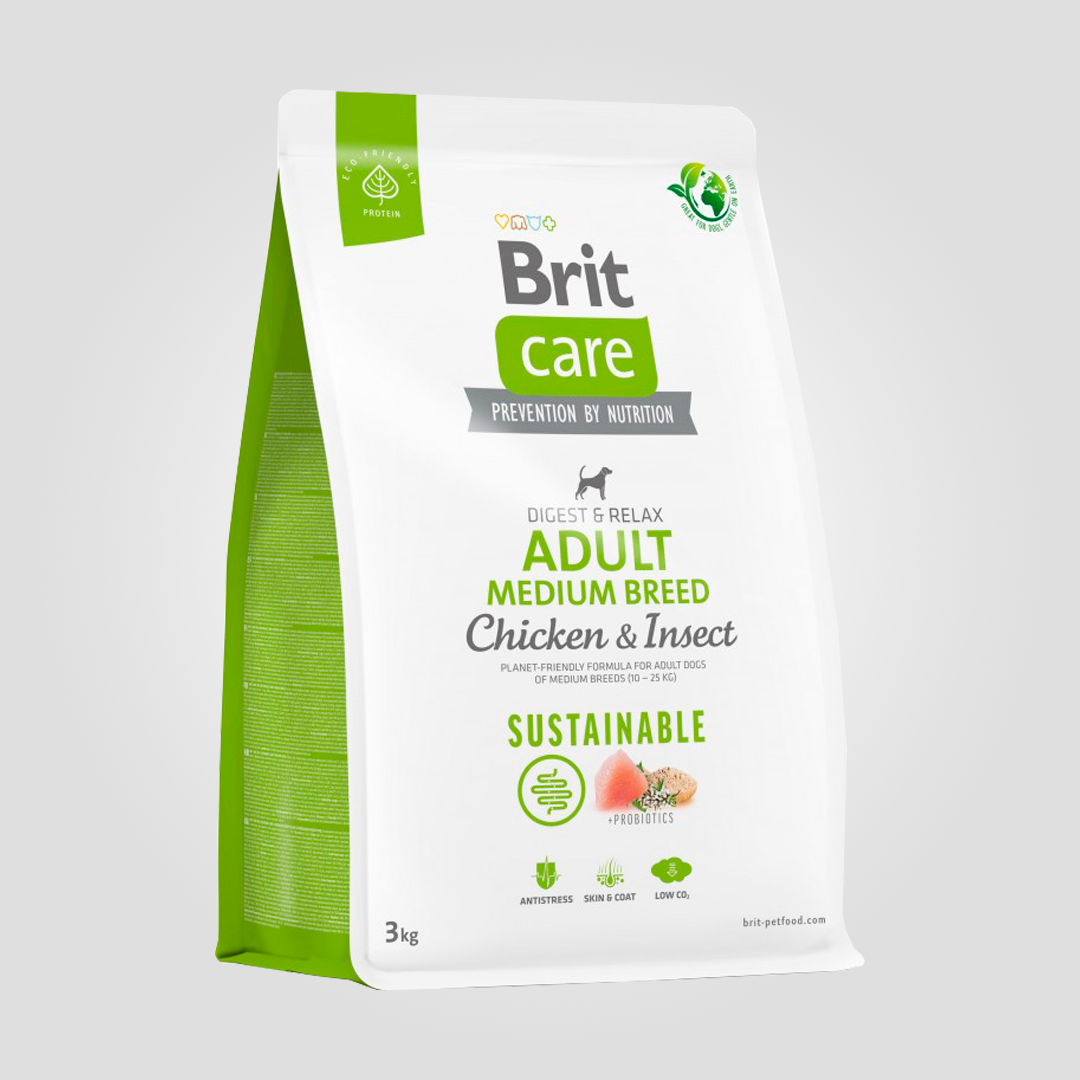 Корм сухой Brit Care Dog Sustainable Medium Breed для собак средних пород с курицей и насекомыми 3 кг (20504621)