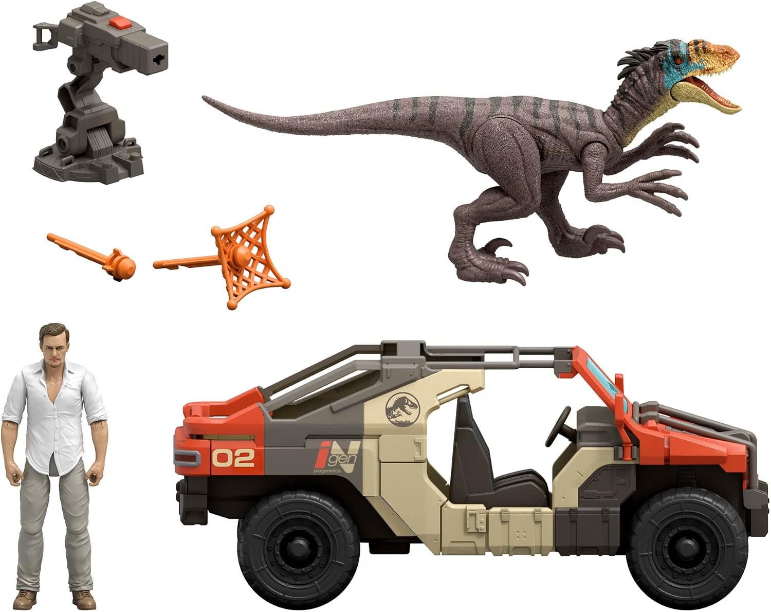 Фигурка Динозавр Велоцераптор Jurassic World Truck Velociraptor Rebirth Launch'N Battle Vehicle (632585632)