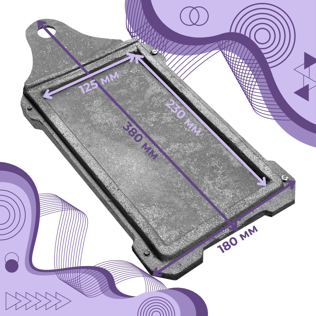 Задвижка шиберная чугунная для печи ГЛВТ средняя 380x180 мм - фото 7 Задвижка шиберная чугунная для печи ГЛВТ средняя 380x180 мм - фото 7