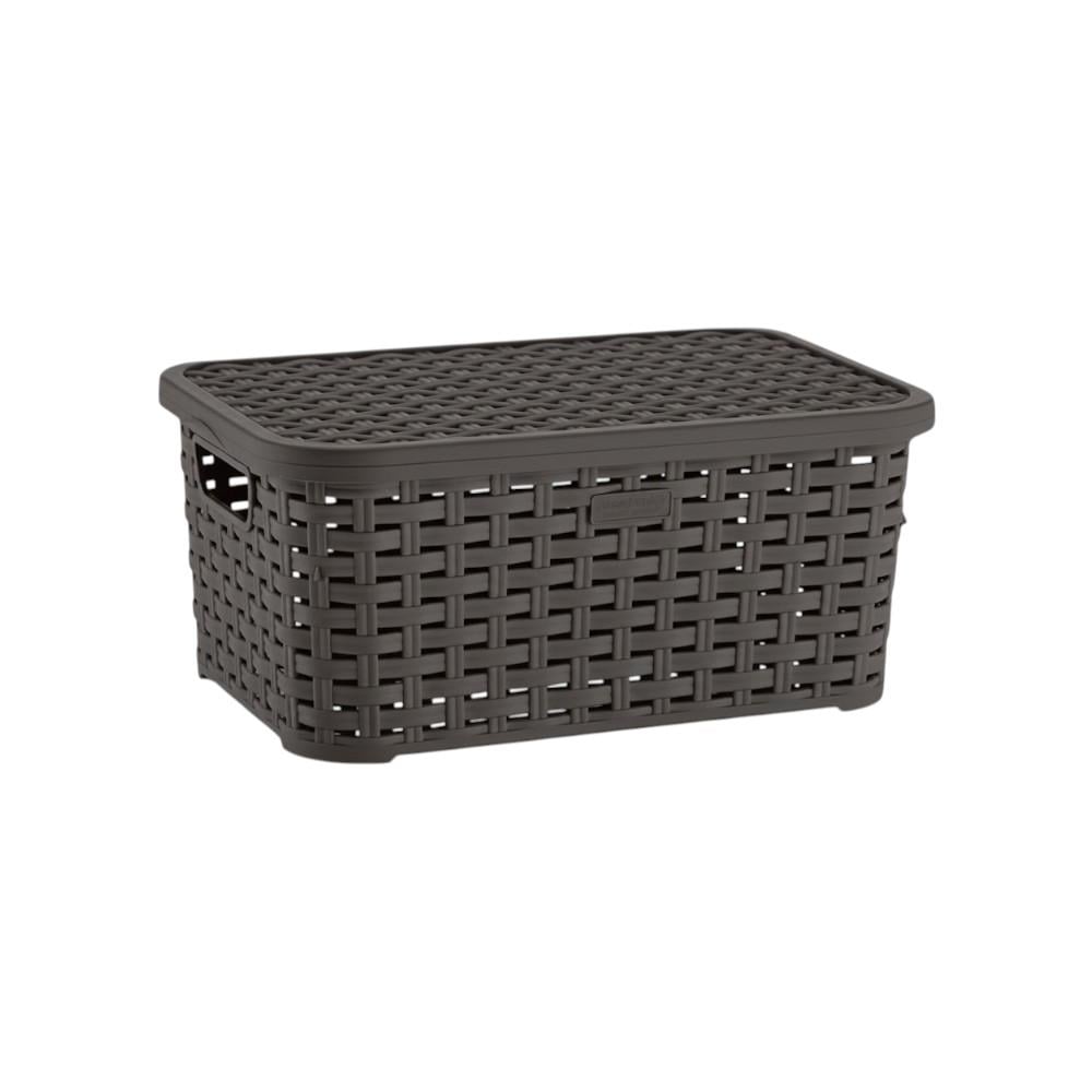 Кошик для зберігання Irak Plastik ротанг з кришкою 5 л (SP-290)