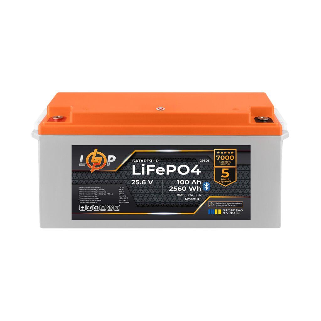 Аккумулятор для ИБП LogicPower LiFePO4 25,6V 100 Ah 2560Wh 7000 циклов BMS Smart BT (LP29501)