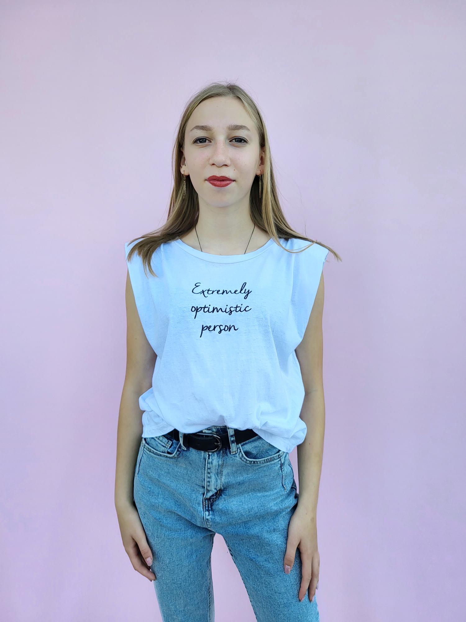 Футболка женская укороченная Pink Woman XS Белый (11008)