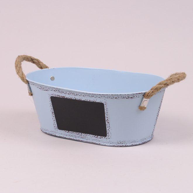 Кашпо металеве Flora з табличкою для написів 38758 Блакитний (DR013625) - фото 1 Кашпо металеве Flora з табличкою для написів 38758 Блакитний (DR013625) - фото 1