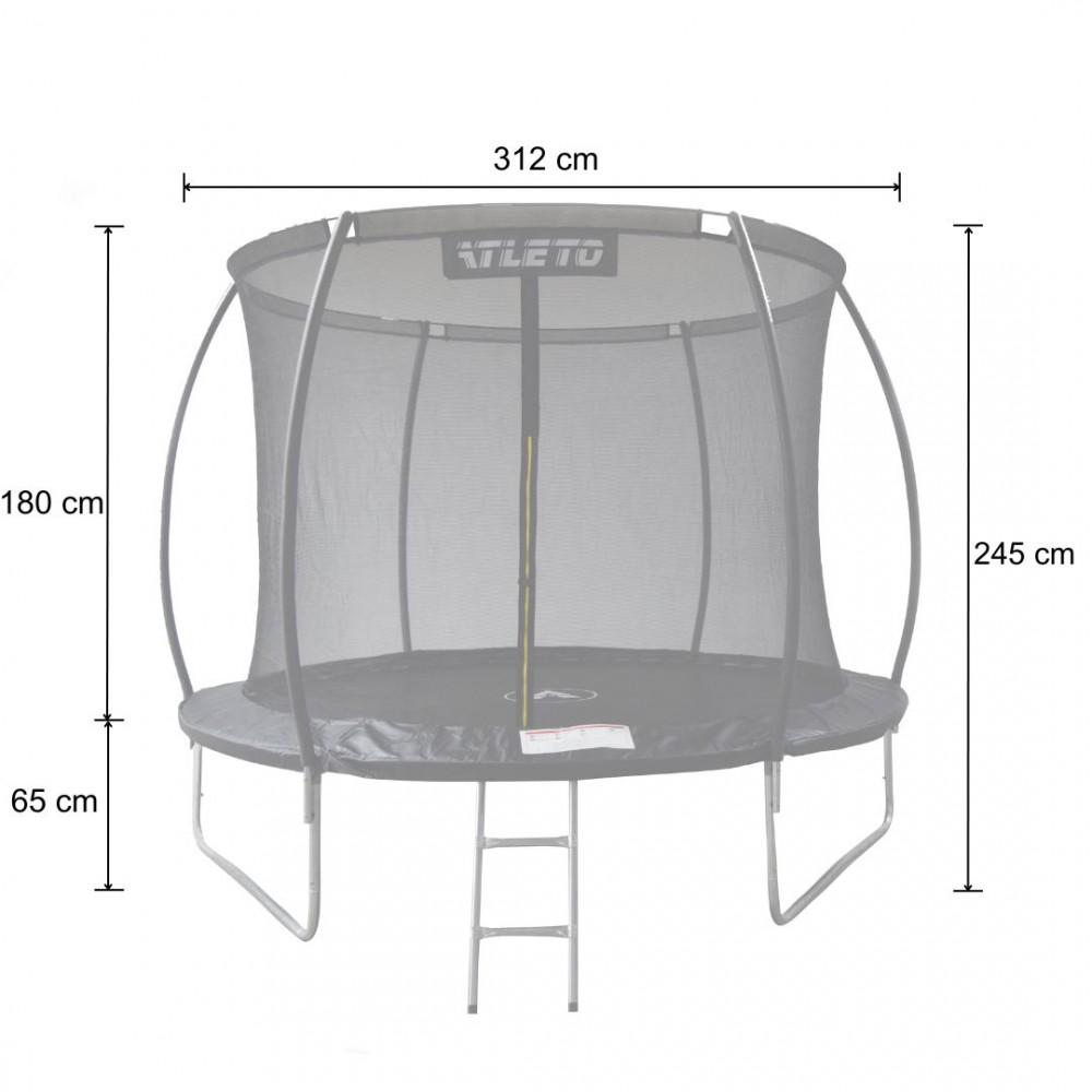 Батут Atleto 312 см з внутрішньою сіткою та драбинкою Чорний (29-76-42400470) - фото 2